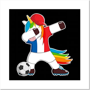 French Football Unicorn France Team Dabbing Posters and Art